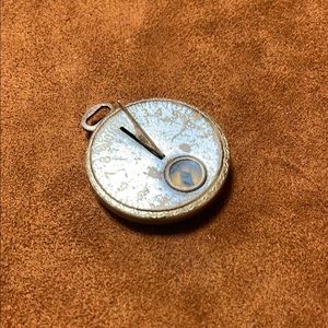 Antique 1920’s Robbin’s Egyptian revival  Brass Sundial compass Pendant